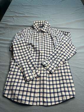 Vineyard Vines Performance Whale Shirt Blue and Pink Plaid Button Down XL